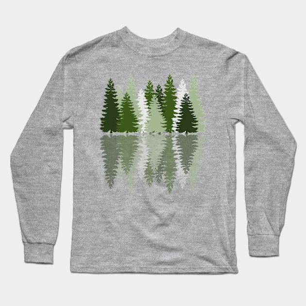 Reflective Forest Long Sleeve T-Shirt by AwkwardTurtle